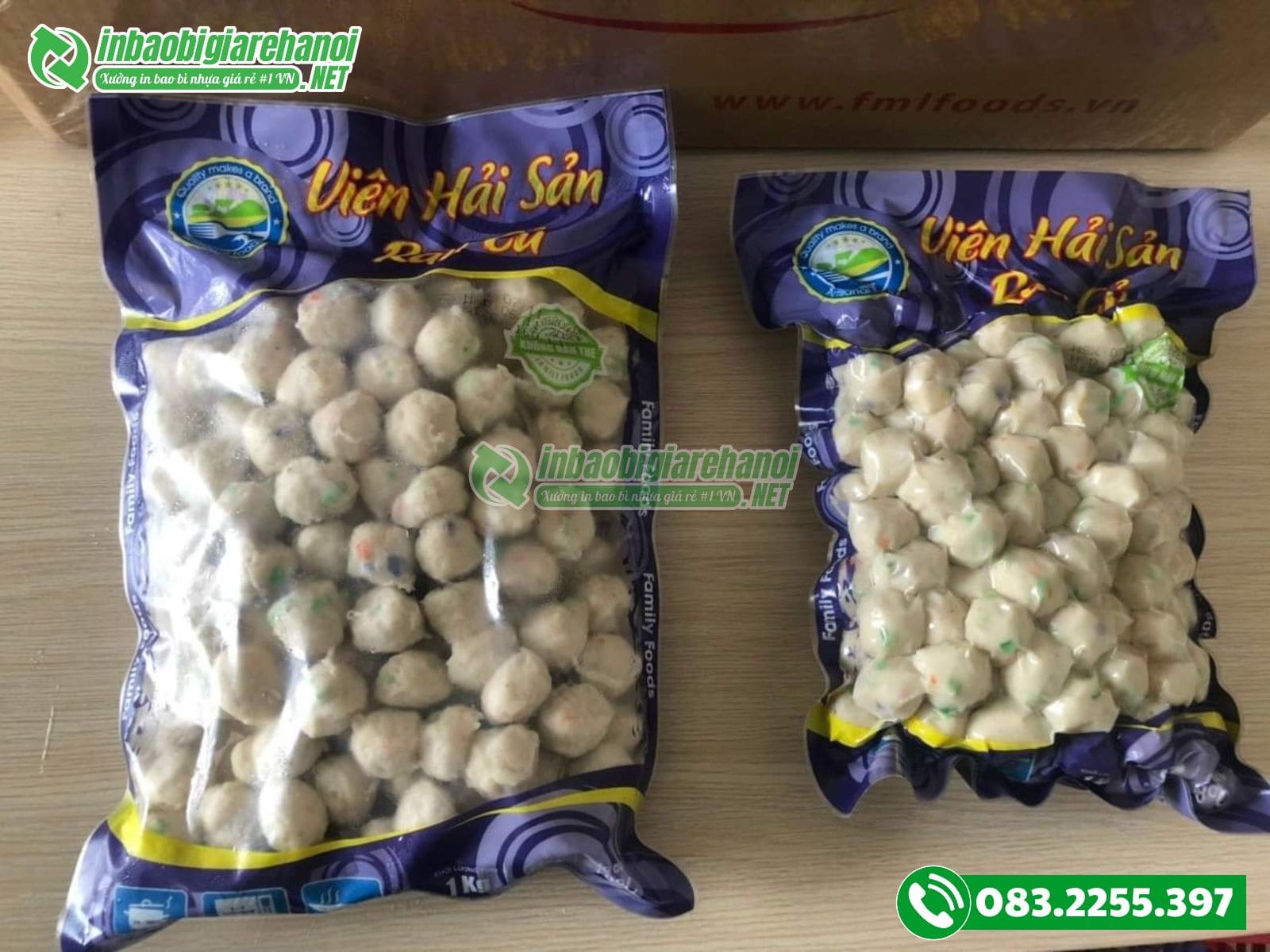 Mẫu túi đựng cá viên chiên in ấn theo yêu cầu