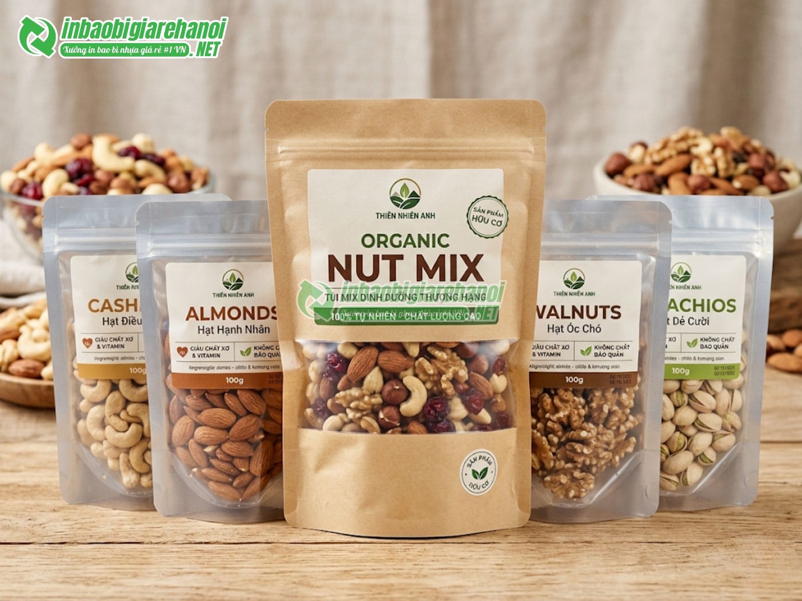 Nhận sản xuất bao bì đựng hạt dinh dưỡng theo kích thước yêu cầu