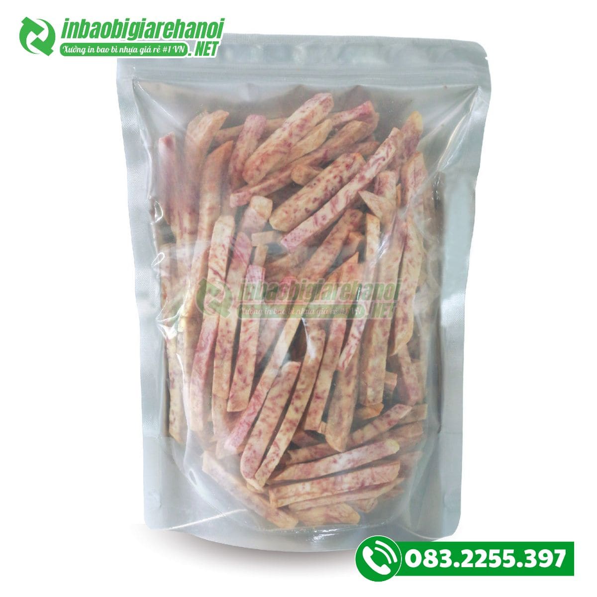 Túi zip bạc đựng khoai môn sấy