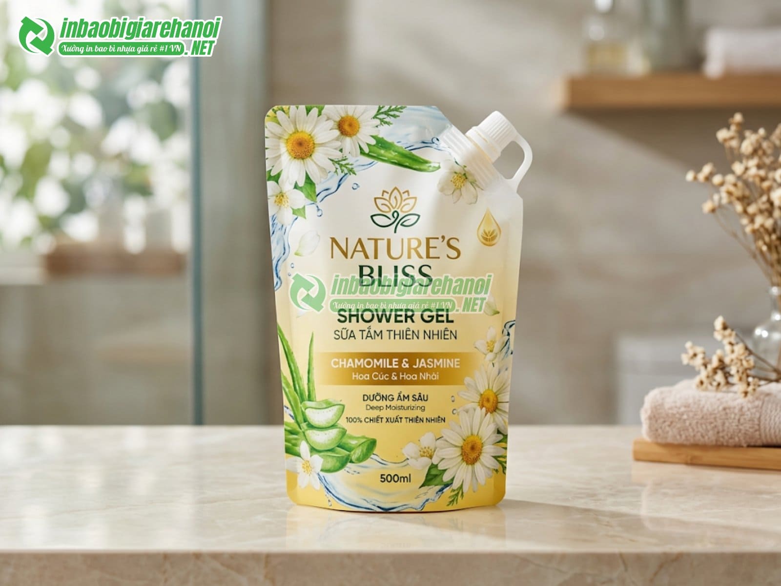 In bao bì đựng sữa tắm theo yêu cầu