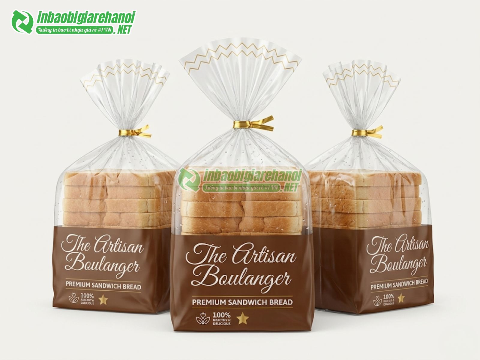 Mẫu bao bì túi đựng bánh mì sandwich in ấn đẹp